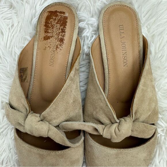 Ulla Johnson Lilo Babouche Noir Suede Knotted Pointed Toe Flats - Picture 10 of 11